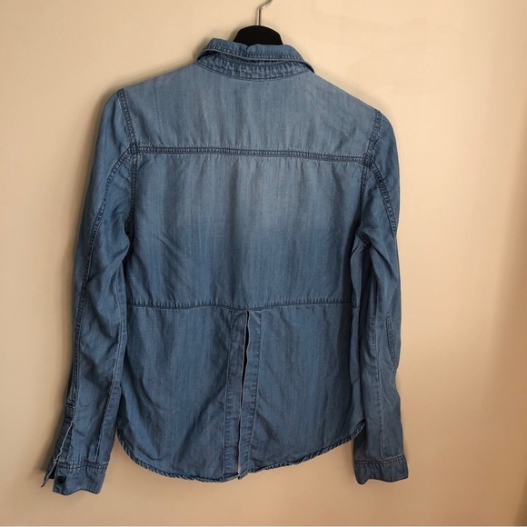 Split Back Denim Button Down - Picture 5 of 9